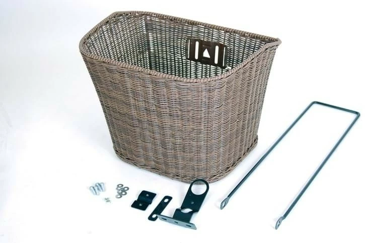 Kurv For Fastmonteret Plast Rattan Mørk Brun Flet/ Med Bøjle & Beslag 3 Kurv For Fastmonteret Plast Rattan Mørk Brun Flet/ Med Bøjle & Beslag